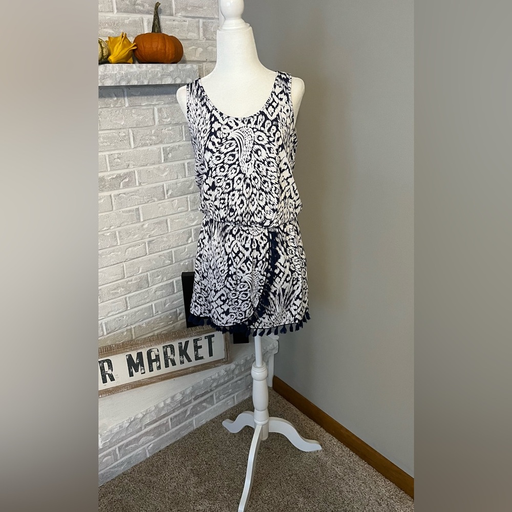 Lilly Pulitzer Jarrett Romper Bright Navy Pineapple Party